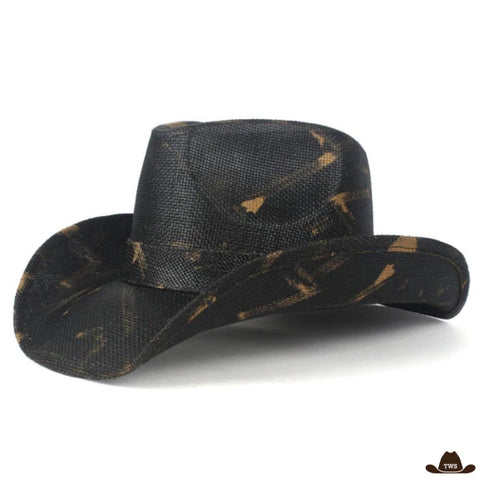 chapeau de cowboy paille noir