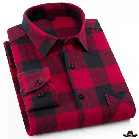 Chemise western homme rouge