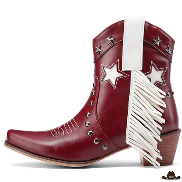 Boots Country Femme Rouges