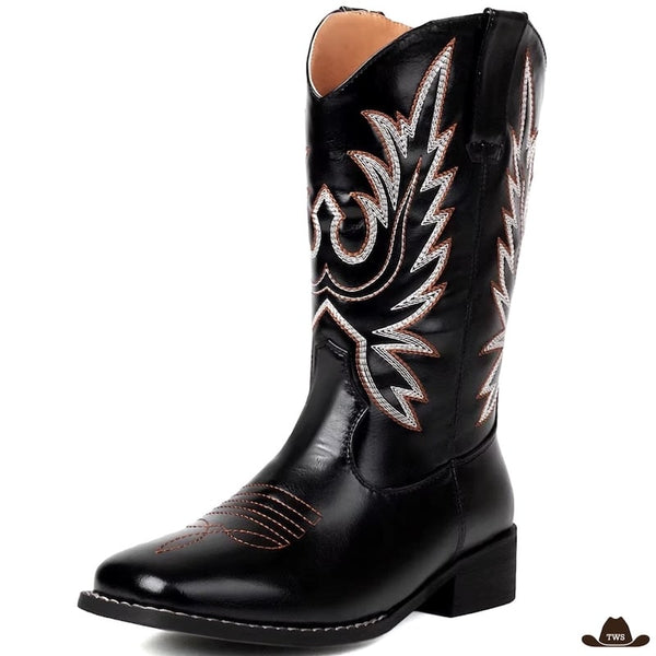 Bottes Country Mi-Mollets Noires