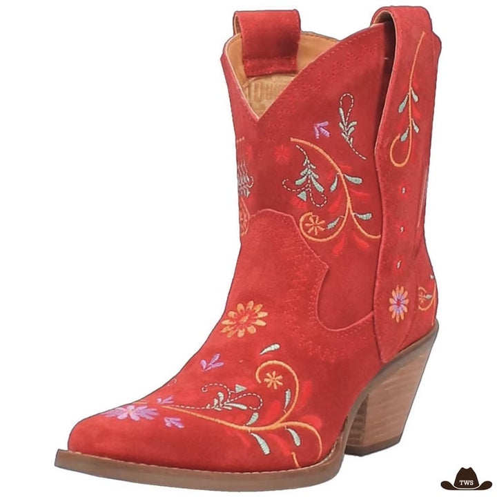 Bottines Country Femme Rouges