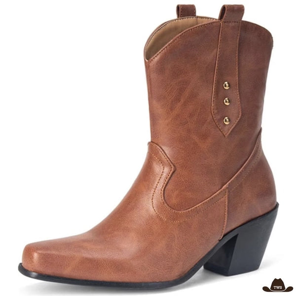 Bottines Cowboy Cognac Femme