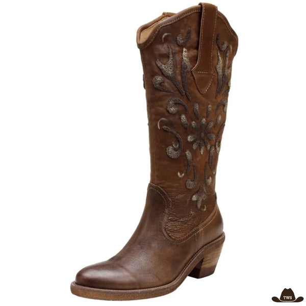 Bottes Country Femme Marron