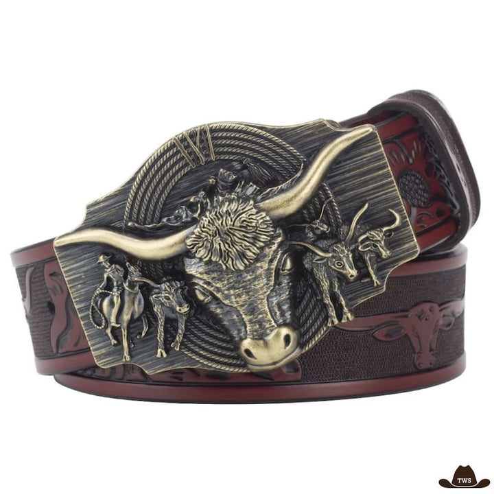 Ceinture Country Pour Jean Homme Bordeaux