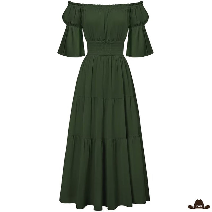 Robe Ceinture Western Verte