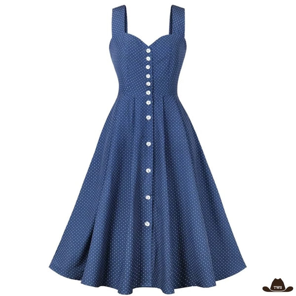 Robe Longue Bleu Western