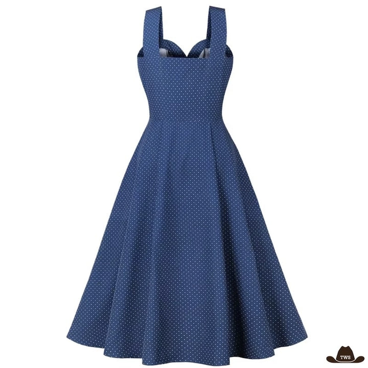 Robe Longue Bleue Western