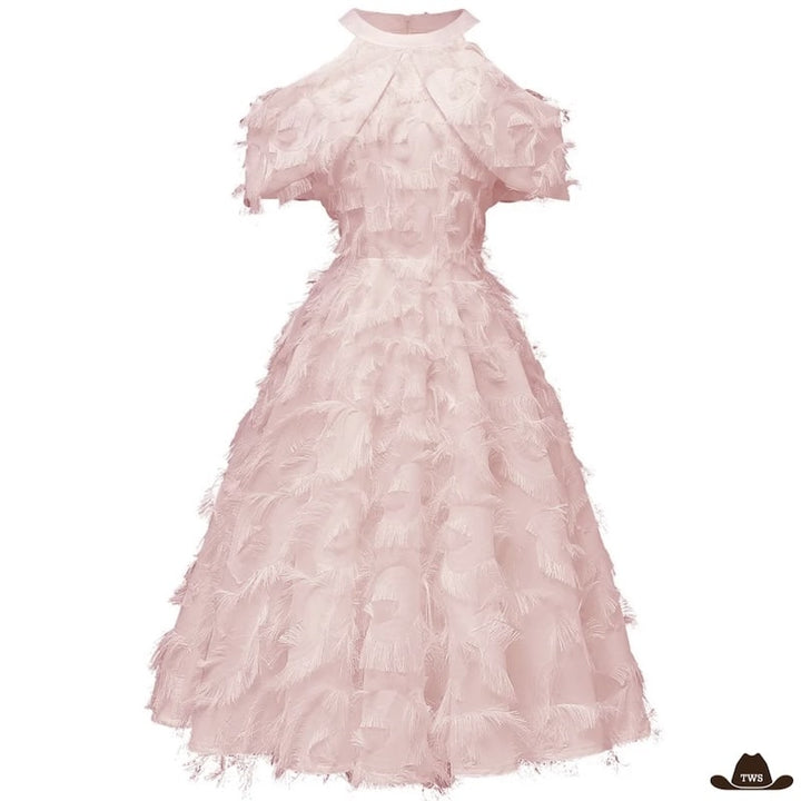 Robe Longue Western Froufrou Rose