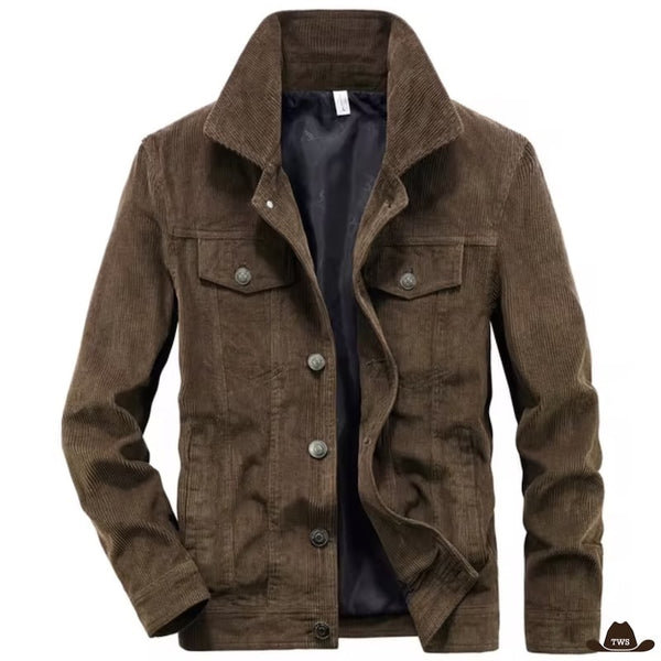 Veste Homme Équitation Style Western Marron