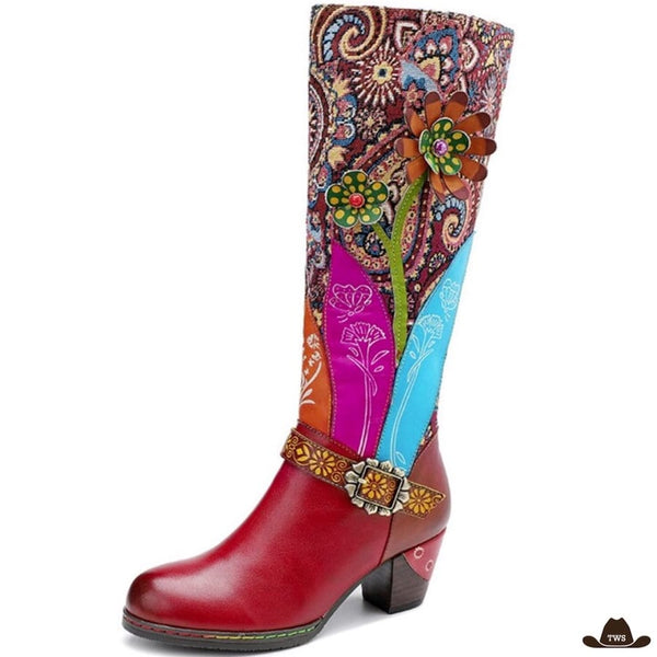 Bottes Femmes Style Cowboy