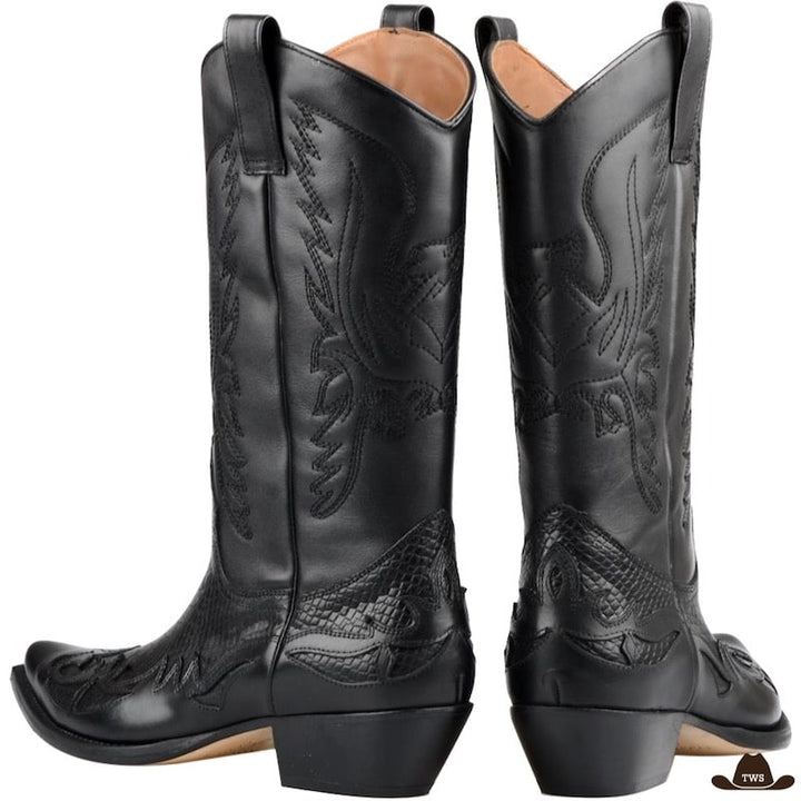 Bottes Western Cuir Noires