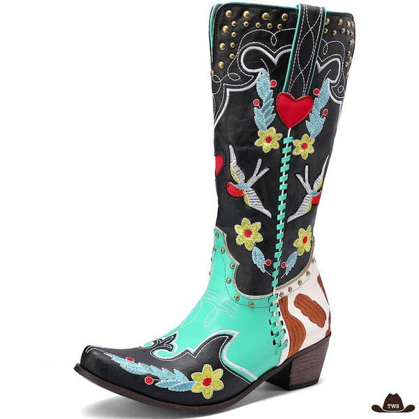 Bottes Western Femme Fleurs