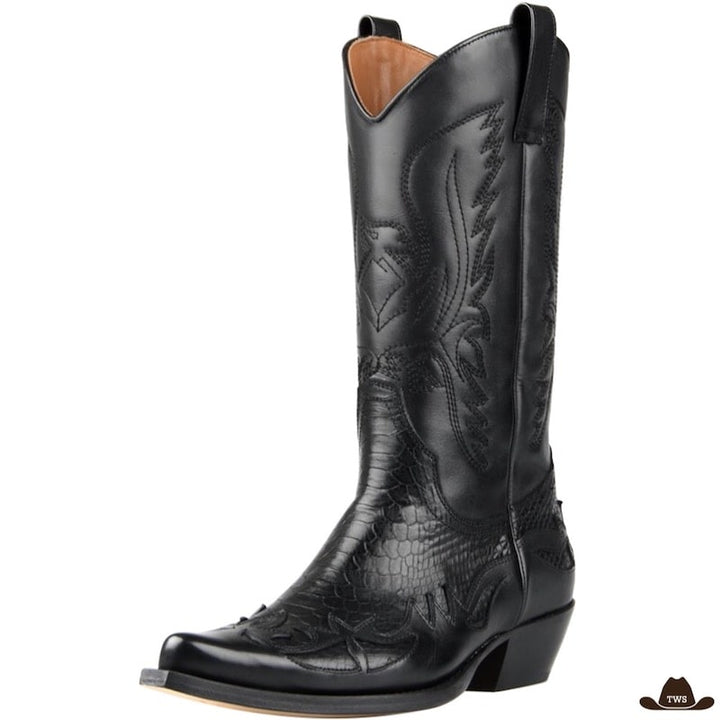 Bottes Western Noires Cuir