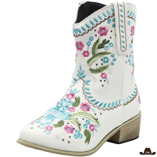 Bottines Cowboy Blanches