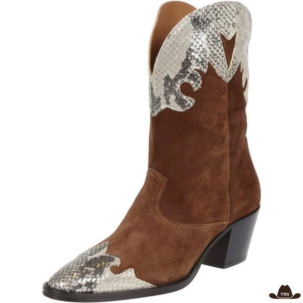 Bottines Cowboy Femme Suédine