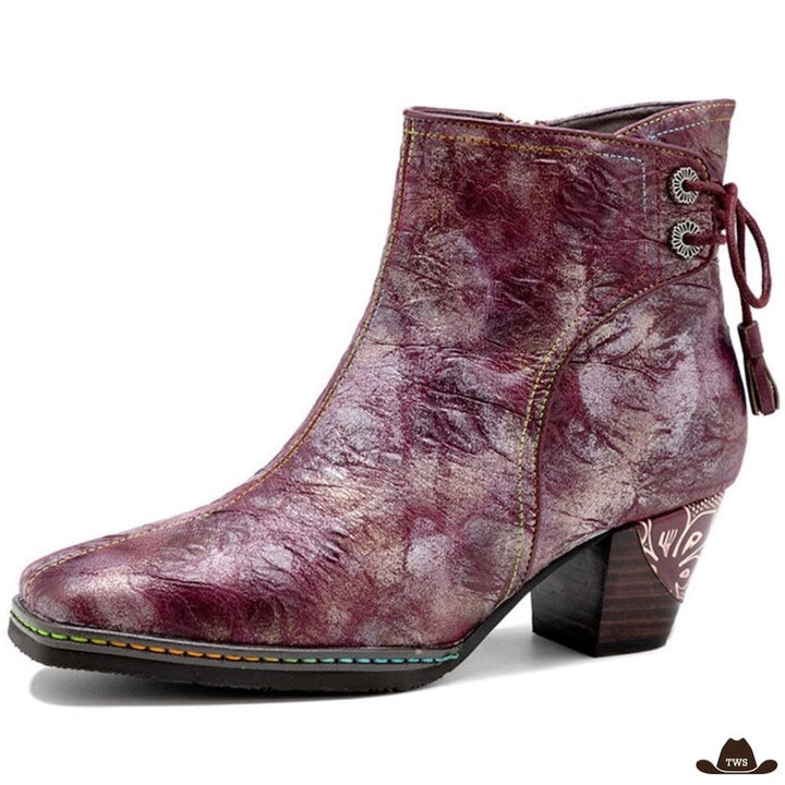 Bottines Western Femme en Cuir