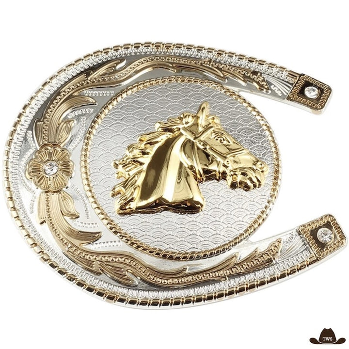 Boucle de Ceinture Dorée Cowboy