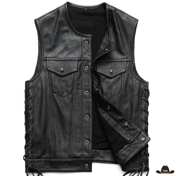 Gilet Noir Western Homme