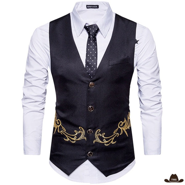 Gilet Western Sans Manche Homme