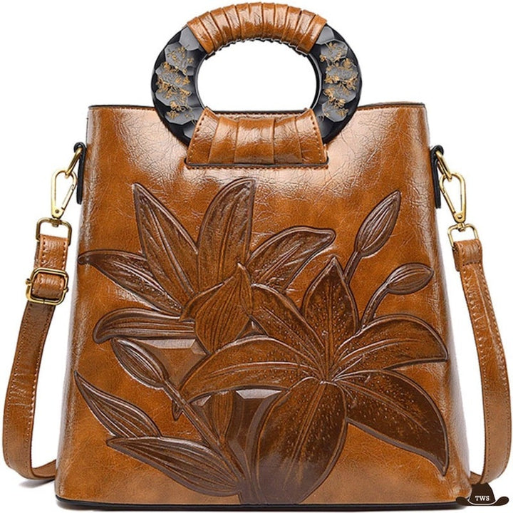 Petit Sac Cuir Fleur