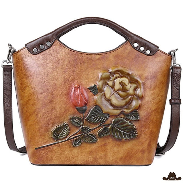 Sac Floral Cuir