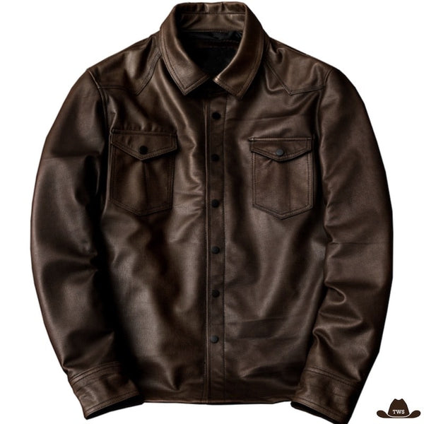 Veste Homme Style Cowboy Marron