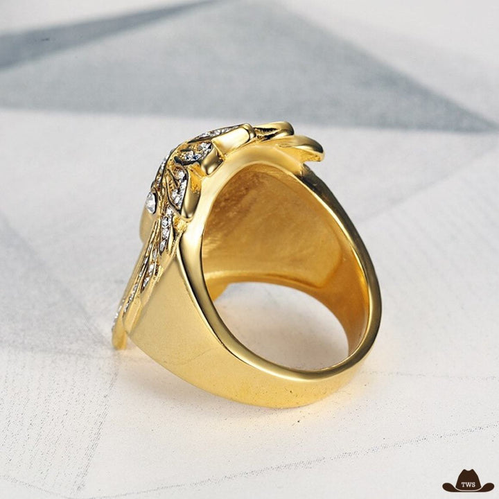 Bague Western Homme Indien Or