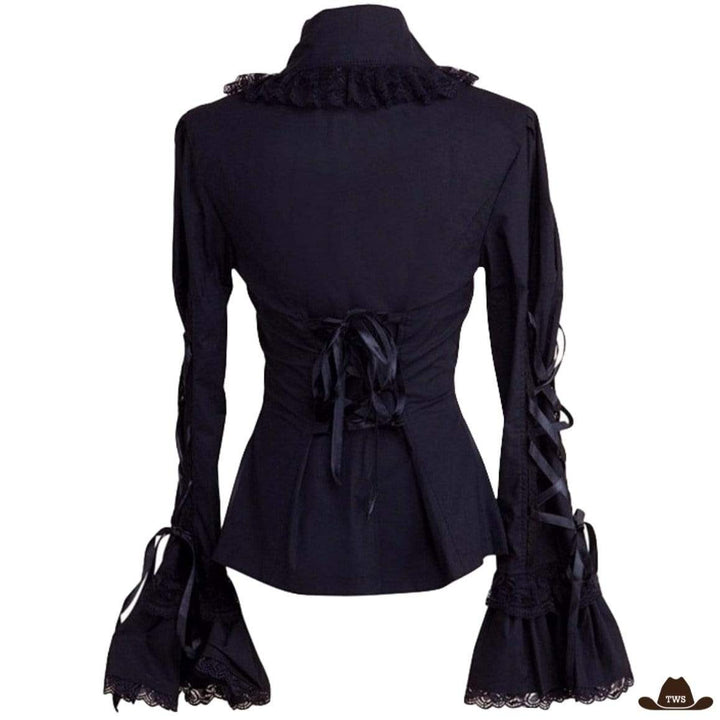 Blouse Noire Découpe Country