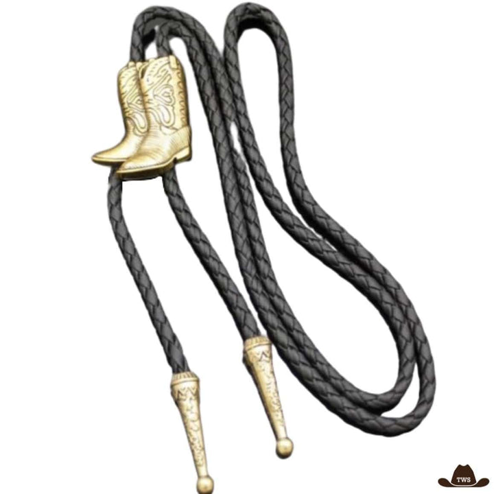 Bolo Tie Bottes Cowboy