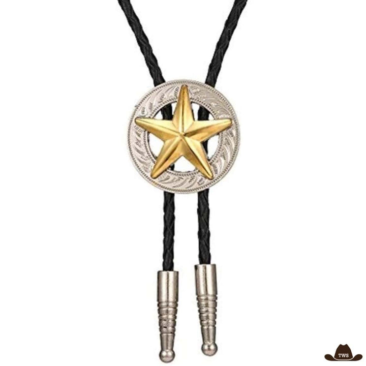 bolo tie etoile pas cher doré