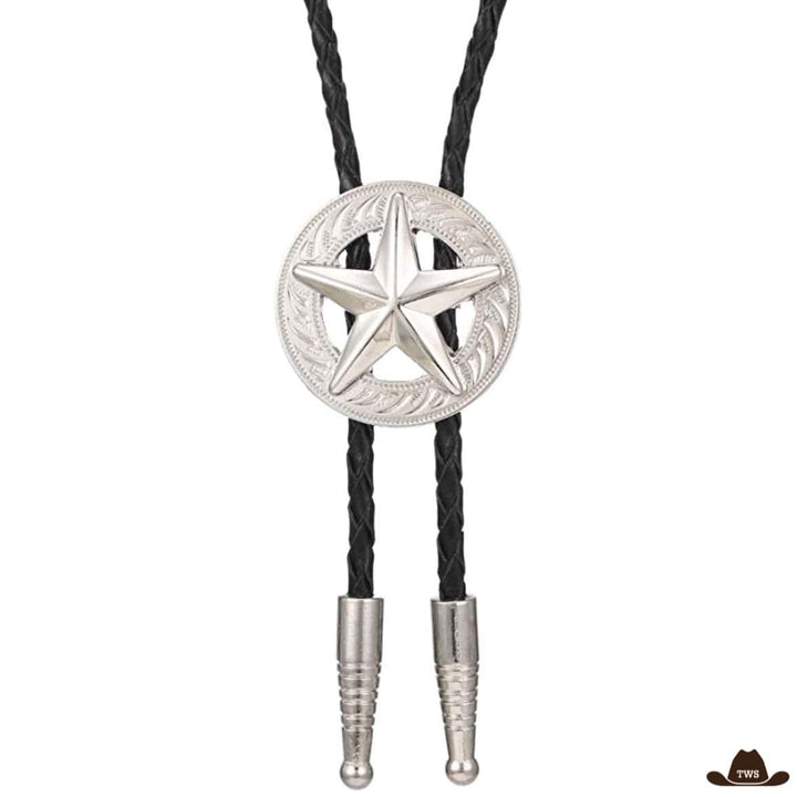 bolo tie etoile pas cher argenté