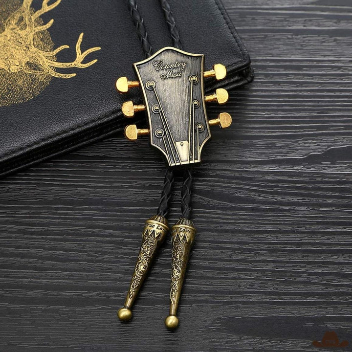 Bolo Tie Guitare Cuivré