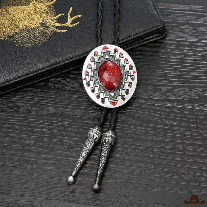 bolo tie pour homme rouge