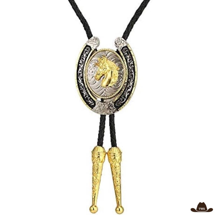 bolo tie tete de cheval avec fer