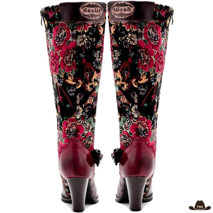 Bottes Cowboy Rouges Noires