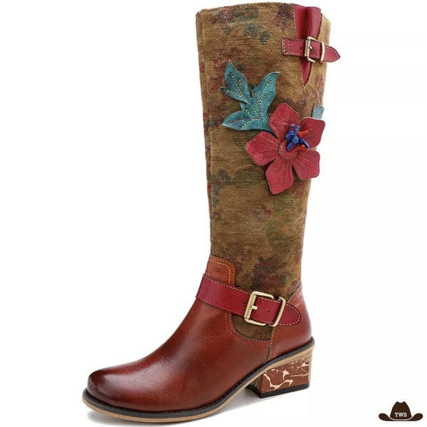 Bottes Cowboy Rouge Femme