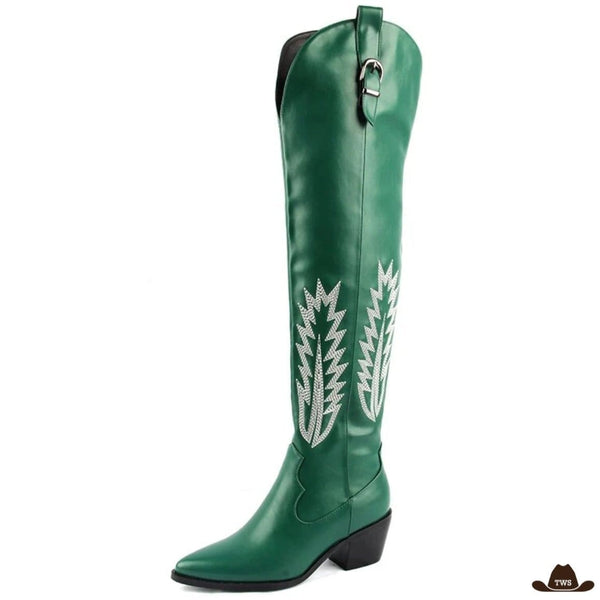 Bottes de Cowboy Femme Vertes