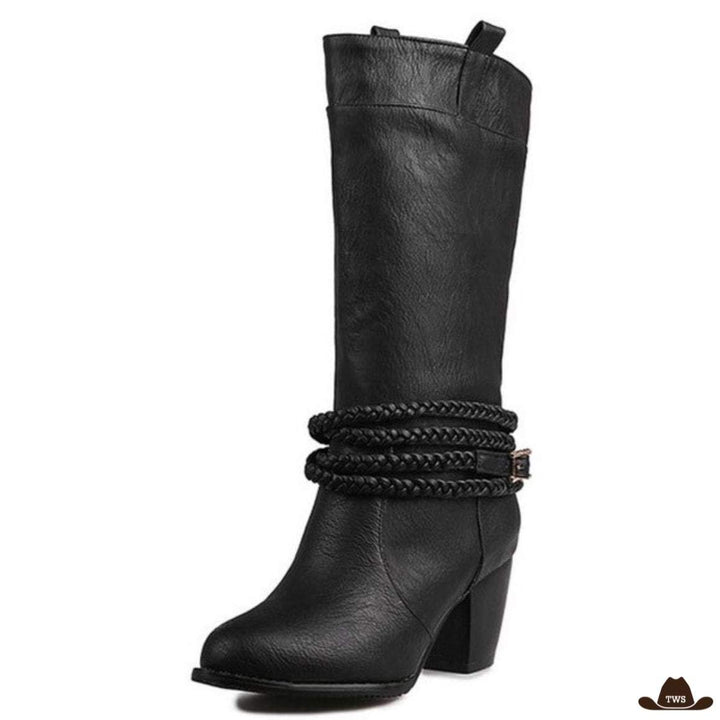 Bottes Effet Western Noires