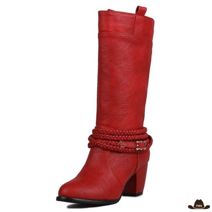 Bottes Effet Western Rouges