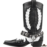 Bottes Western Blanches Noires