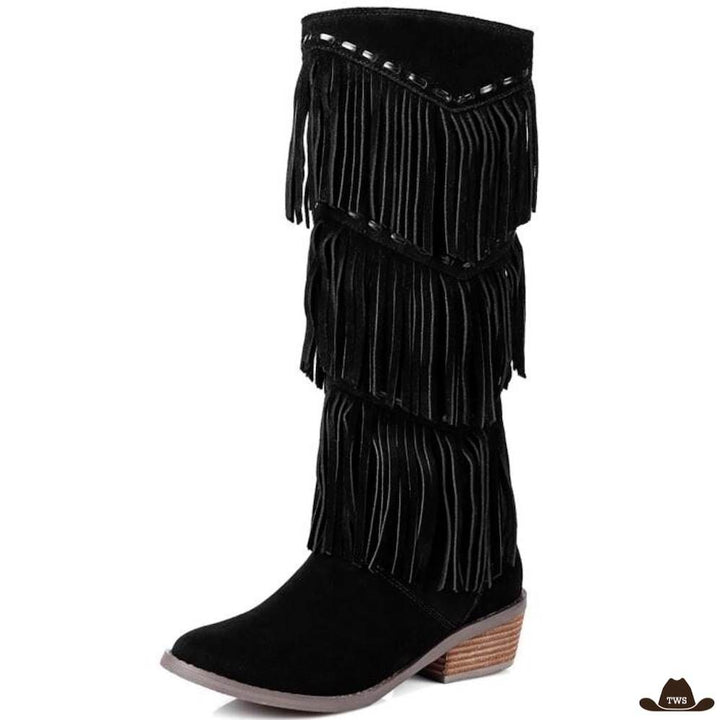 Bottes Western Daim Femme Noires