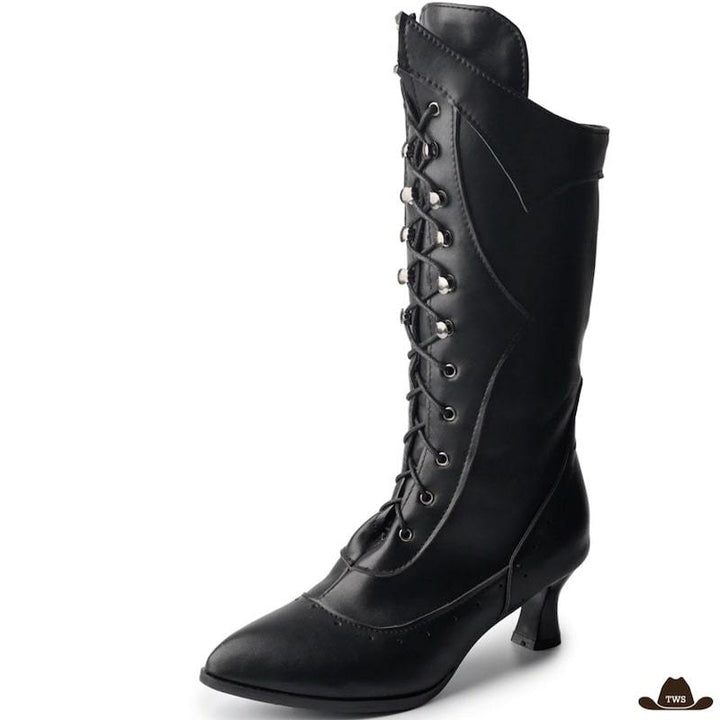 Bottes Western Femme Vintage Noires