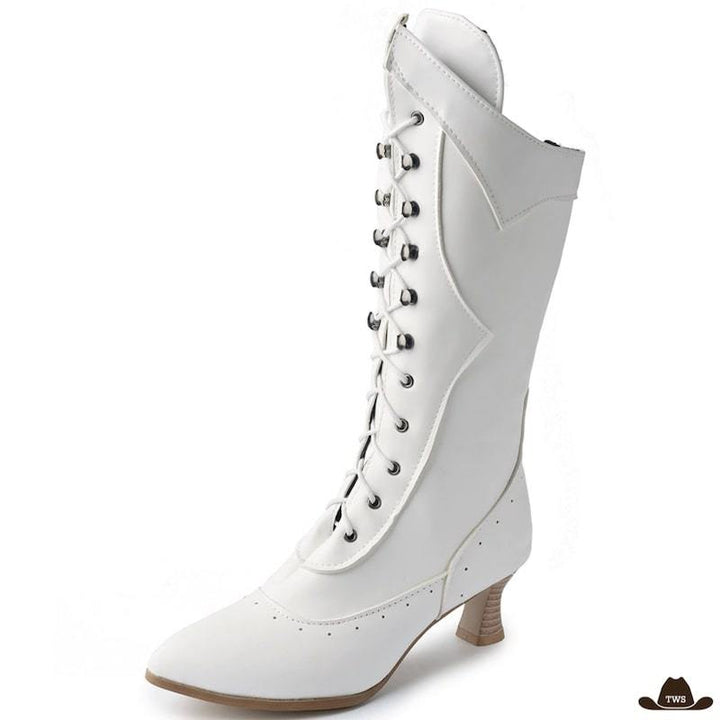 Bottes Western Femme Vintage Blanches