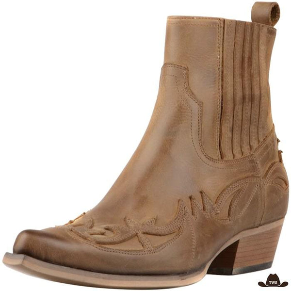 bottine beige camel cowboys