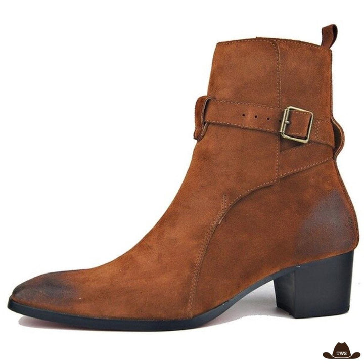 Bottines Gros Talon Cowboy Marron