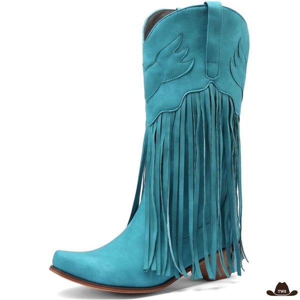 Bottines Cowboy Femme Turquoise