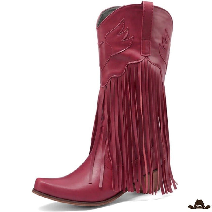 Bottines Cowboy Femme Rouge