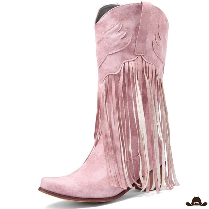 Bottines Cowboy Femme Rose