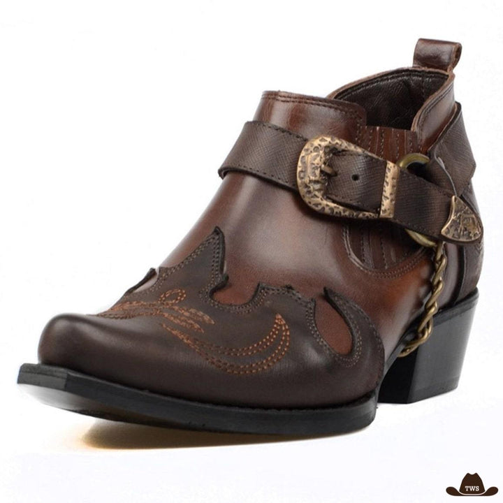 bottines marrons cowboy