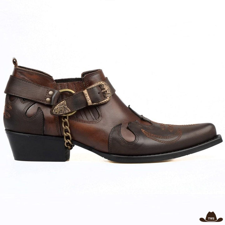 bottines cowboy marrons